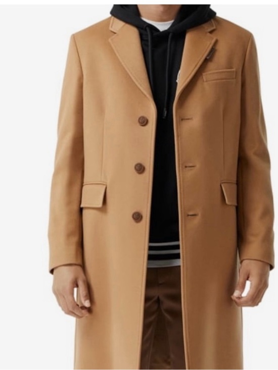 Burberry Other - Burberry Men's Camel Single-Breasted Wool Overcoat